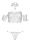 Bielizna-Lace top with choker and thong Leg Avenue