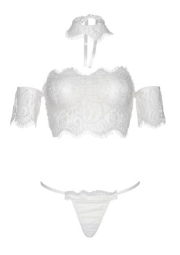 Bielizna-Lace top with choker and thong Leg Avenue