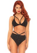 Bielizna-Lurex opaque bra and bottom Leg Avenue