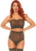 Bielizna-Lurex opaque bra and bottom Leg Avenue