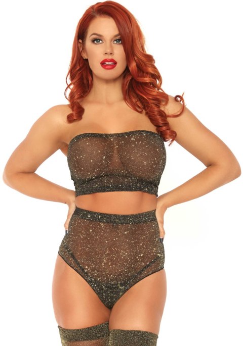 Bielizna-Lurex opaque bra and bottom Leg Avenue