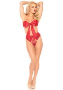 Bielizna-Satin bandeau with lace string Leg Avenue