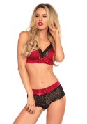 Bielizna-Satin spandex bralette, string Leg Avenue