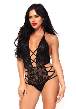 Bielizna-Strappy halter lace teddy Leg Avenue