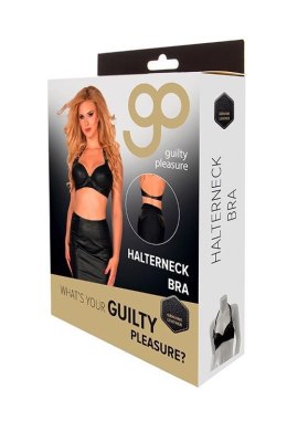 Bielizna-GP LEATHER HALTERNECK BRA BLACK, XXL Guilty Pleasure Fetish Wear