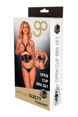 Bielizna-GP WET LOOK OPEN CUP BRA SET, 2XL Guilty Pleasure Fetish Wear