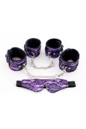 Kajdanki-MARCUS 716023 Set hand and ankle cuffs eyemask tracery purple bdsm Valentine day Toyfa