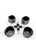 Wiązania-MARCUS 714001 Hog-tie cuffs set with metal clips tracery silver bdsm Valentine day Toyfa