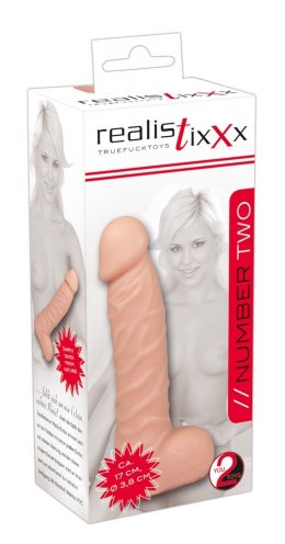 Silikonowy realistyczny gumowy penis z jądrami Realistixxx