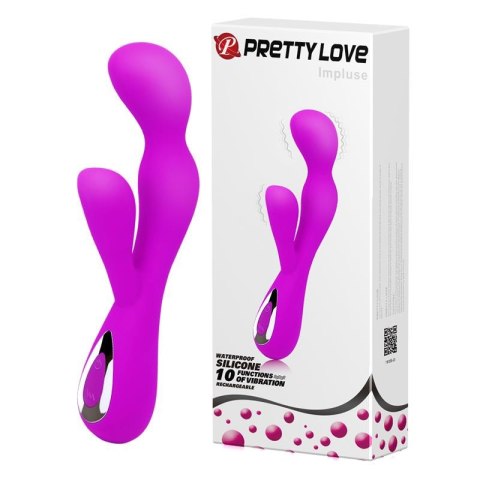 Wibrator z masażerem łechtaczki gspot 19cm 10 tryb Pretty Love