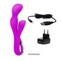 Wibrator z masażerem łechtaczki gspot 19cm 10 tryb Pretty Love