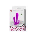 Potrójny masażer dla kobiet plug silikonowy dildo Pretty Love