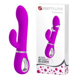 Wibrator z masażerem łechtaczki i rotacją 19cm usb Pretty Love