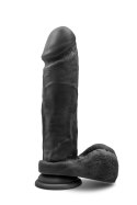 Silikonowe gładkie czarne dildo z przyssawką 23 cm Blush