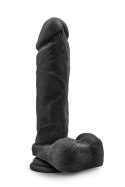 Silikonowe gładkie czarne dildo z przyssawką 23 cm Blush