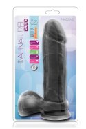 Silikonowe gładkie czarne dildo z przyssawką 23 cm Blush