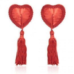 Bielizna-Heart Nipples Tassels RED