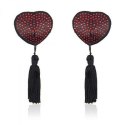 Bielizna-Heart shine nipples tassels (rosso)