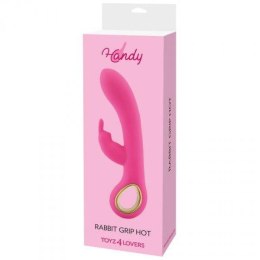 Wibrator-VIBRATORE RABBIT HANDY RISCALDANTE RABBIT GRIP HOT PINK