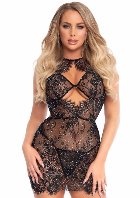 Lace halter dress & string Leg Avenue