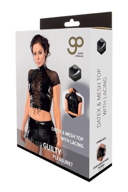 GP DATEX & MESH TOP WITH LACING, L Guilty Pleasure Fetish Wear