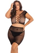 BACK STORY 2PC SKIRT SET BLACK PLUS SIZE Rene Rofe Lingerie