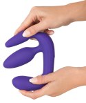 Potrójne wibrujące fioletowe dildo do penetracji Strapless Strap-On