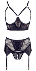 Bra & Suspender Set L Abierta Fina