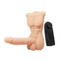 Wibrujące dildo męski tors penis członek 13cm BAILE