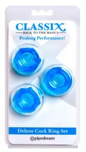 C Deluxe Cock Ring Set Blue Classix