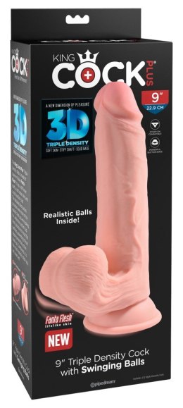 9in. TDC With Swinging Balls King Cock Plus