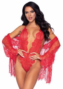 Floral lace teddy & robe Leg Avenue