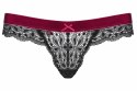 Koronkowe stringi majtki czarne bordo rossita l/xl Obsessive