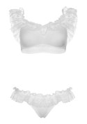 Lace ruffle crop top and panty Leg Avenue