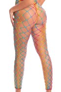 ROY G. BIV 2PC BODYSTOCKING RAINBOW, OS Pink Lipstick Lingerie