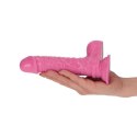 Różowe żylaste dildo gumowe z przyssawką 14,5 cm Toyz4lovers