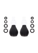 Nipple Enlargers with 8 Rings Black