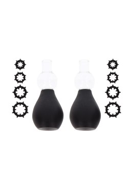 Nipple Enlargers with 8 Rings Black