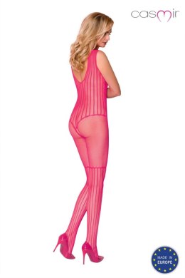 Zmysłowy bodystocking dziurka w kroku dekolt róż Casmir