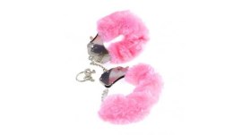 Furry cuffs, colour pink, in colour box Power Escorts