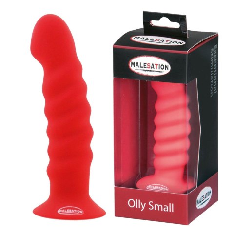 Czerwone ogniste spiralne dildo przyssawka 13,6 cm Malesation