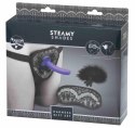 Koronkowy strap-on uprząż i opaska na oczy dildo Steamy Shades