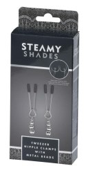 STEAMY SHADES Tweezer Nipple Clamps with Metal Beads Steamy Shades