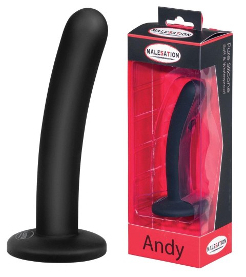 Silikonowe czarne gładkie dildo z przyssawką 12 cm Malesation