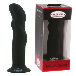 Silikonowe gładkie czarne dildo przyssawką 13,6 cm Malesation