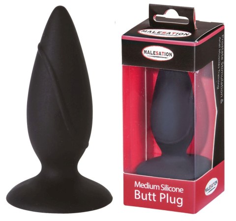 Silikonowy czarny korek analny zatyczka plug 11 cm Malesation