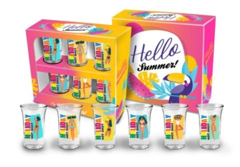 HELLO SUMMER - zestaw 6 kieliszków Junior 35 ml BGtech