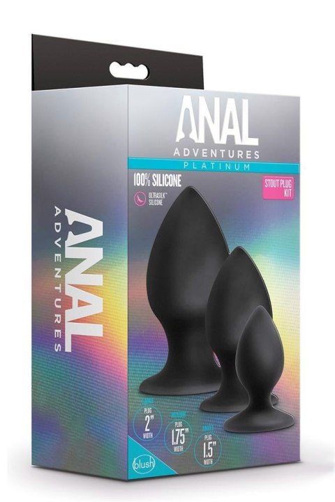 ANAL ADVENTURES SILICONE STOUT PLUG KIT Blush