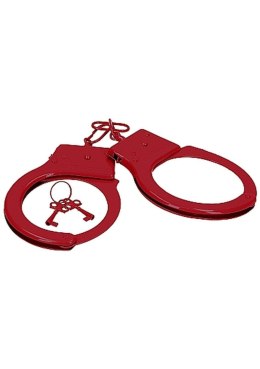 Kajdanki metalowe erotyczne bdsm bondage czerwone ShotsToys