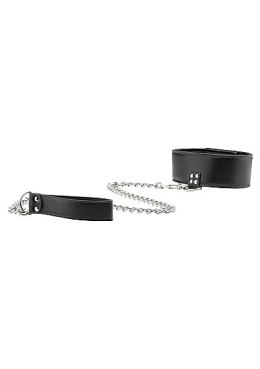 Reversible Collar with Leash - Black Ouch!